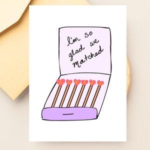 Funny 'Glad We Matched' Anniversary Card for Boyfriend, Husband, Girlfriend, Wife, Tinder Card, Love Card, Dating App Card, Romantic Card image 6