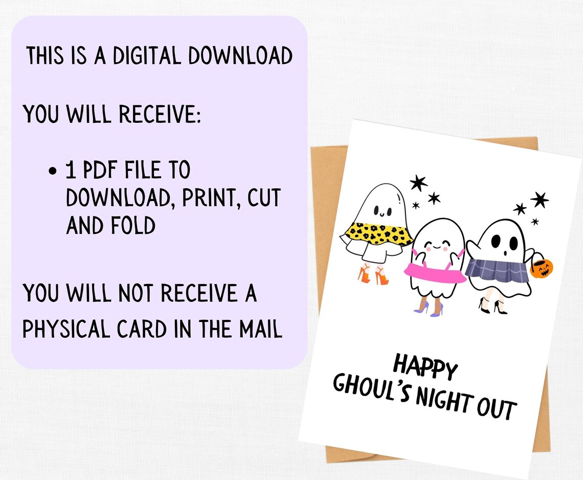 Funny Halloween Card, Printable Halloween Card, Halloween Card for ...