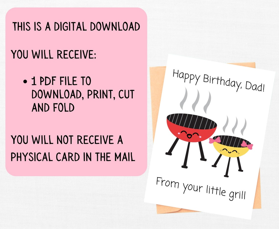 Happy Birthday Card for Dad, Card From Daughter, Printable Birthday ...