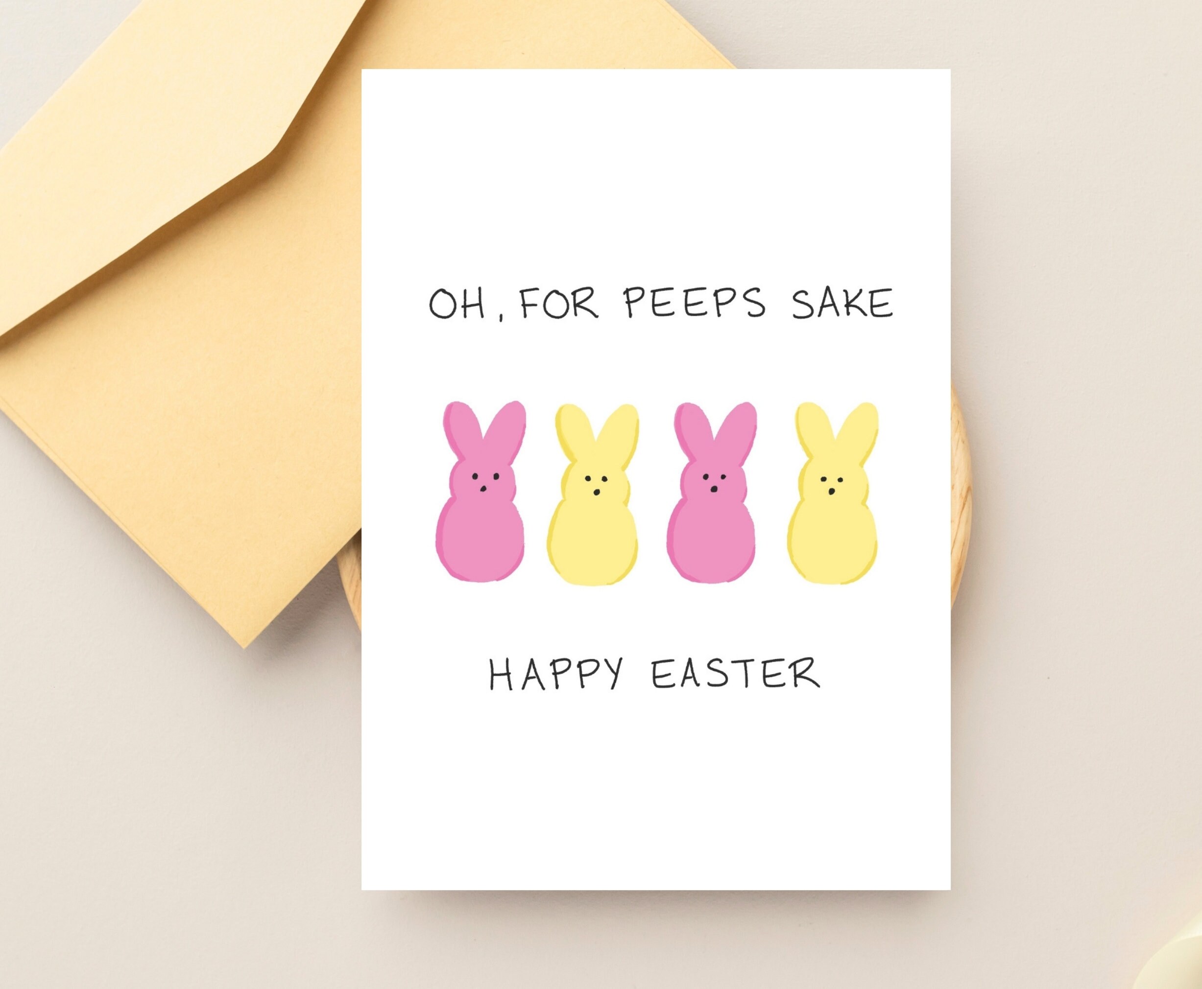 Funny 'peeps' Easter Card, Happy Easter Card, Easter Bunny Card, Cute ...