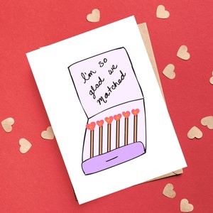 Funny 'Glad We Matched' Anniversary Card for Boyfriend, Husband, Girlfriend, Wife, Tinder Card, Love Card, Dating App Card, Romantic Card image 4