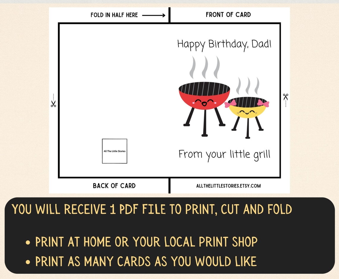 Happy Birthday Card for Dad, Card From Daughter, Printable Birthday ...