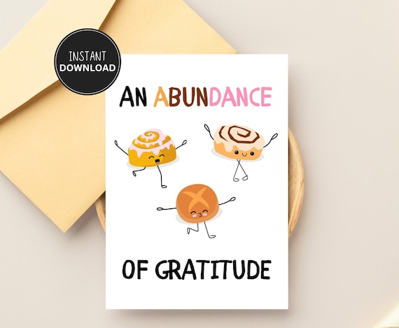 Funny Thank You Card, Cute Greeting Card, Pun Thank You, Printable Card, Instant Download Digital Card, Gratitude