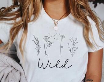 Wildflower Shirt, Cute Women's Shirt, Wild T-shirt, Floral t-shirt, Summer Shirt, Women's Graphic Tee