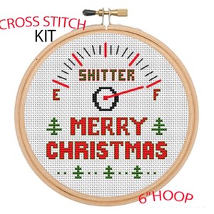 Shitter&#39;s Full Cross Stitch Kit: Funny Christmas Vacation Embroidery