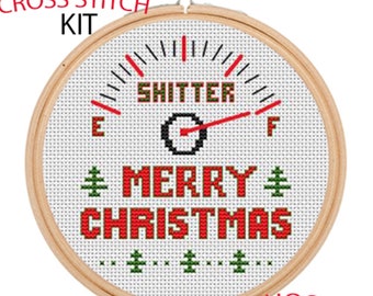 Shitter's Full Cross Stitch Kit: Funny Christmas Vacation Embroidery