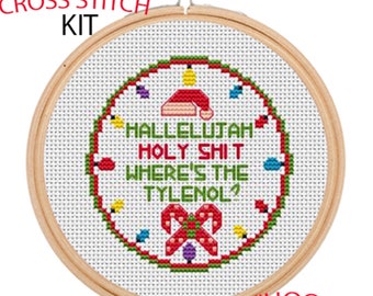 Funny Christmas Vacation Quote Cross Stitch Kit: DIY Embroidery
