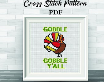 Schema punto croce "Gobble Gobble Y'all Turkey" (PDF)