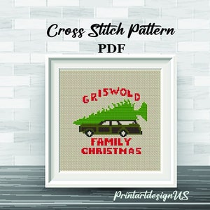 Christmas Vacation Cross Stitch Pattern. Griswold Family Christmas Cross Stitch Pattern. Funny Christmas Quote Embroidery. Clark Christmas