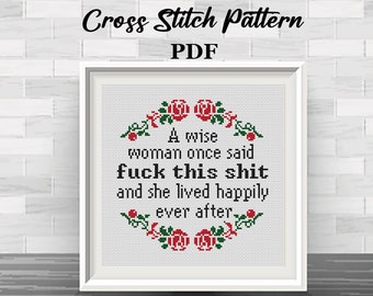 Funny Sarcastic Cross Stitch Pattern: Wise Woman Design (PDF Pattern)