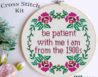 Funny Sarcastic Cross Stitch Kit: Beginner DIY Embroidery - 1900s Humor