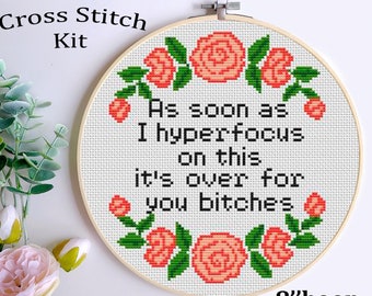 Funny Cross Stitch Kit: Sarcastic Beginner Pattern