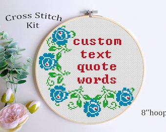 Custom Quote Cross Stitch Starter Kit - Personalized DIY Gift