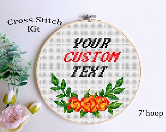 Custom Quote Cross Stitch Kit: DIY Beginner Embroidery Gift