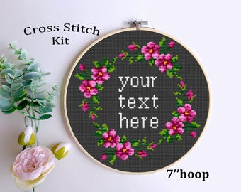 Your Custom Quote Cross Stitch Kit, Personalized Embroidery Craft Set, Your Design, Text, Phrase Here Pattern