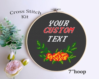Custom Quote Cross Stitch Starter Kit, DIY Gift for Her