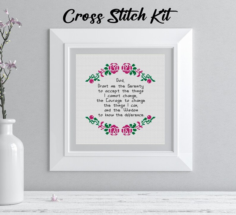 Serenity Prayer Cross Stitch Pattern: Beginner Christian Embroidery (PDF Pattern) image 9