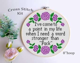 Sarcastic Cross Stitch Starter Kit: Mature Subversive Design