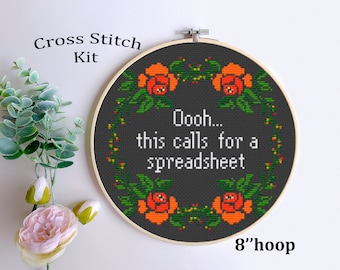 Oooh… this calls for a spreadsheet. Cross Stitch Kit. Funny Counted Cross Stitch. Office Cross Stitch Pattern. Sarcastic Subversive. Gift