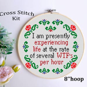 Funny Sarcastic Cross Stitch Kit.  Subversive Snarky Rude Ironic Cross Stitch Pattern. Funny Design. Subversive Cross Stitch