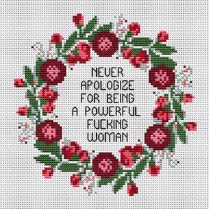 Feminist Quote Cross Stitch Pattern: Powerful Woman Embroidery (PDF Pattern) image 5