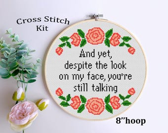 Sarcastic Cross Stitch Kit: Funny Beginner DIY Embroidery