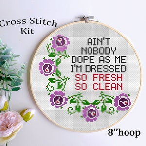 So Fresh So Clean Cross Stitch Kit. Outkast Lyrics. Rap Lyrics. Song Lyric Kit. Hip Hop. Lyrics Cross Stitch Kit. Wreath Cross Stitch Craft.