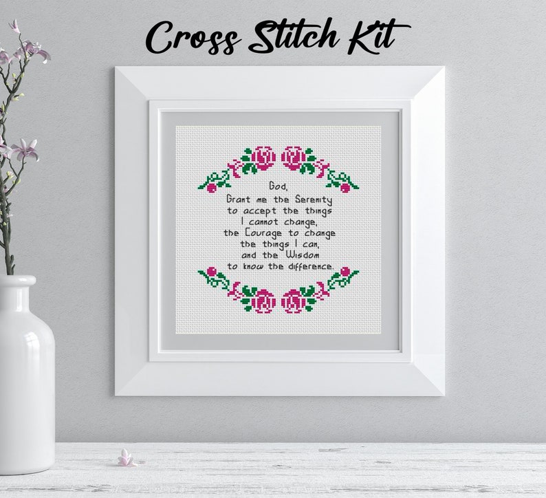 Serenity Prayer Cross Stitch Pattern: Beginner Christian Embroidery (PDF Pattern) image 6