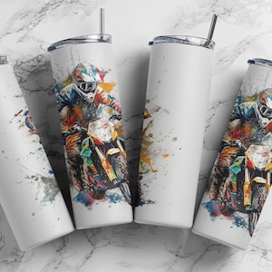 MotorBike Tumbler Wrap 20oz Skinny Tumbler Wrap - Digital Download for Sublimation and POD Services,