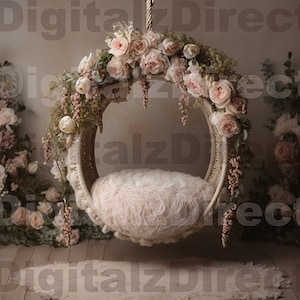 Toile de fond numérique nouveau-né, fond numérique nouveau-né, toile de fond numérique floral swing