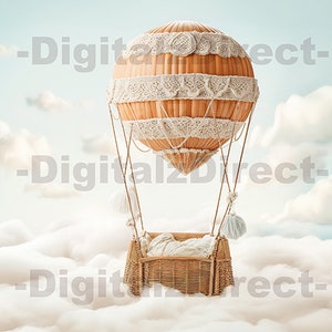 Newborn hot air balloon  Digital Backdrop, Newborn Digital Background, newborn backdrop, baby digital backdrop