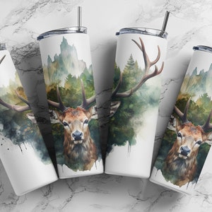 Hirsch Hirsch Tumbler Wrap 20 Unzen Skinny Tumbler Wrap - Digitaler Download für Sublimation und POD Dienstleistungen, perfekt für Jäger