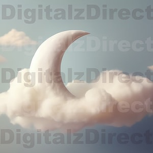Newborn moon sky clouds Digital Backdrop Newborn Digital Background