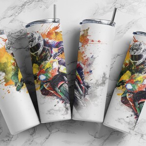 MotorBike Tumbler Wrap 20oz Skinny Tumbler Wrap - Digital Download for Sublimation and POD Services,