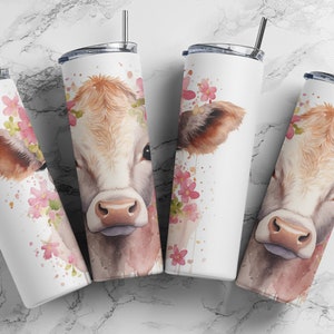Cow Tumbler Wrap  20oz Skinny Tumbler Wrap - Digital Download for Sublimation and POD Services,