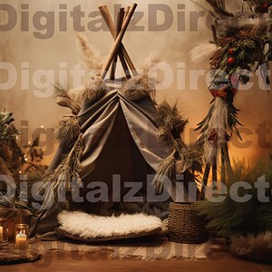 Newborn Teepee Digital Backdrop Newborn Digital Background