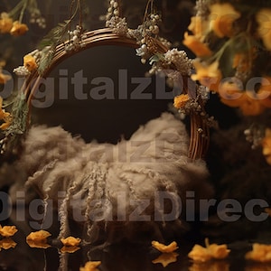Balançoire florale suspendue pour nouveau-né, toile de fond numérique, arrière-plan numérique pour nouveau-né, toile de fond pour nouveau-né,