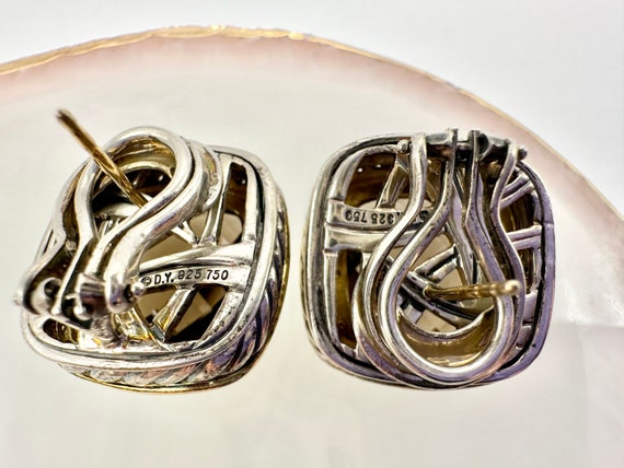 Smoky Quartz Diamond Earrings Stamped David Yurman - image 7