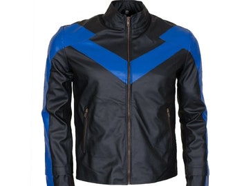 Handmade Black Leather Motorcycle Jacket, Slim Fit Biker Design