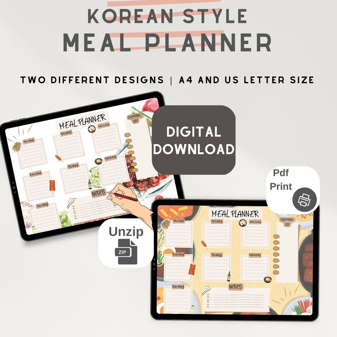 Meal Calendar Planner Printable Menu Plan Weekly Meal Planner