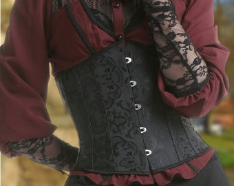 Corset sous la poitrine Ceinture noire Corsets floraux Taille formateur Robe corset victorienne Corset Renaissance grande taille sans tasses Corset gothique gothique