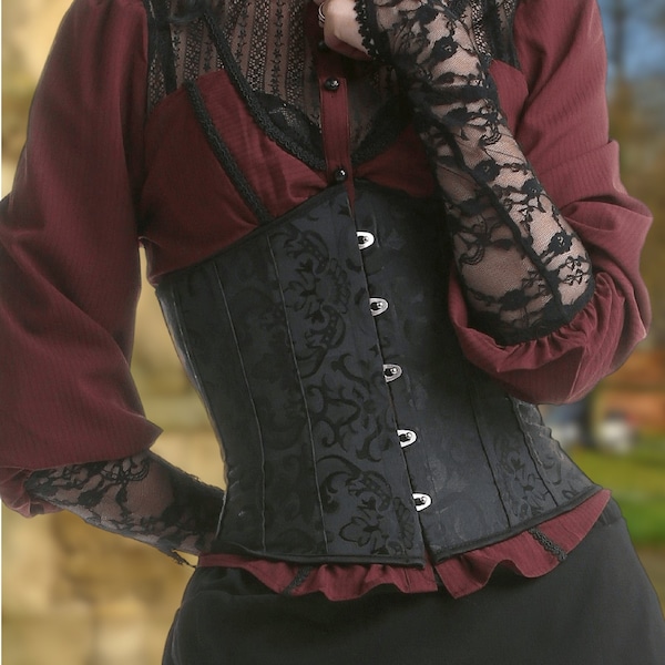 Corset sous la poitrine Ceinture noire Corsets floraux Taille formateur Robe corset victorienne Corset Renaissance grande taille sans tasses Corset gothique gothique