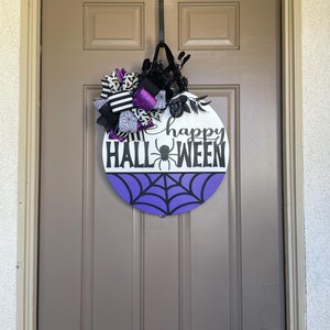 Feliz Halloween, cartel de Halloween para puerta, colgador de puerta de Halloween