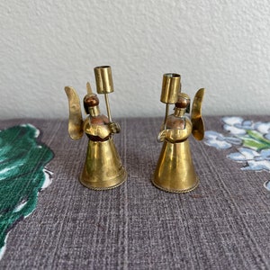 Tiny Brass Angel Candle Holders