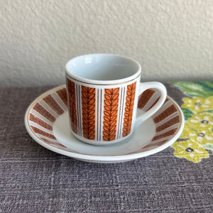 Retro Espresso Cup and Saucer Set of 4