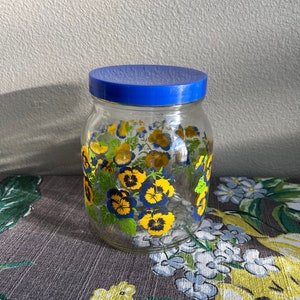 Pansy Canister Jar Vintage
