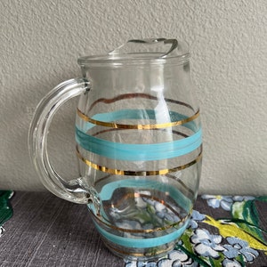 Mid Century Striped Juice Pitcher