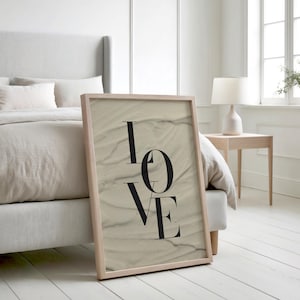 Love Typography Printable Poster, Minimalist Valentines Day Decor, Trendy Wall Art, Aesthetic Apartment Decor, Love Quote Print, Love Poster
