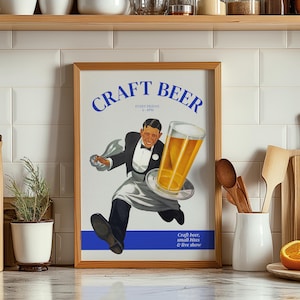 Cartaz para impressão de cerveja artesanal vintage, impressão de cerveja artesanal caseira, impressão de cerveja engraçada, decoração de carrinho de bar, decoração de cervejaria fofa, cartaz de bebida retrô