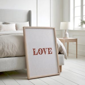 Vintage Love Print, Minimalist Valentines Day Decor, Valentines Printable, Romantic Wall Art, Retro Wall Decor, Couple Gift, Typography Art